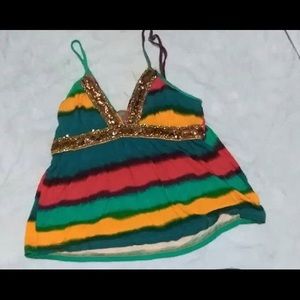 rainbow striped tank top